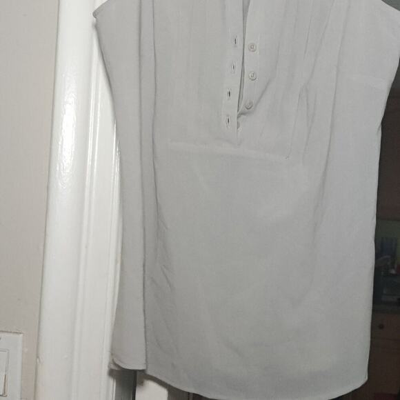 Cynthia Rowley Sleeveless semi pleated ruched neck blouse Size M - Picture 4 of 9